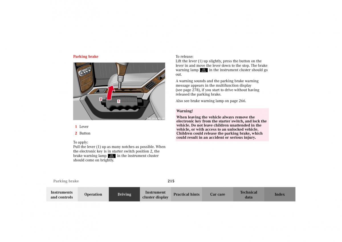 Mercedes Benz G Class W463 owners manual / page 218