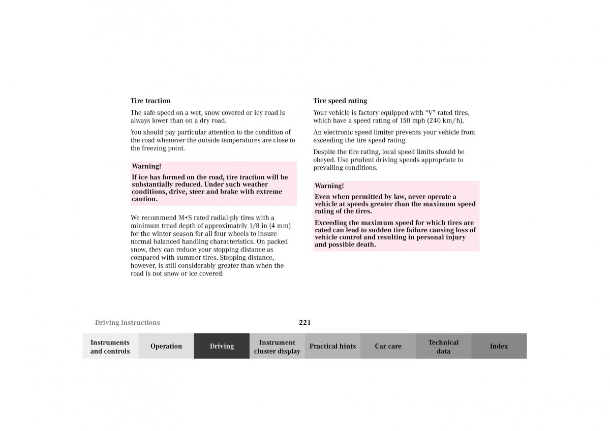 Mercedes Benz G Class W463 owners manual / page 224