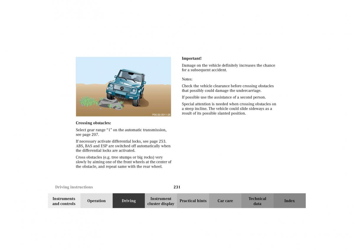 Mercedes Benz G Class W463 owners manual / page 234