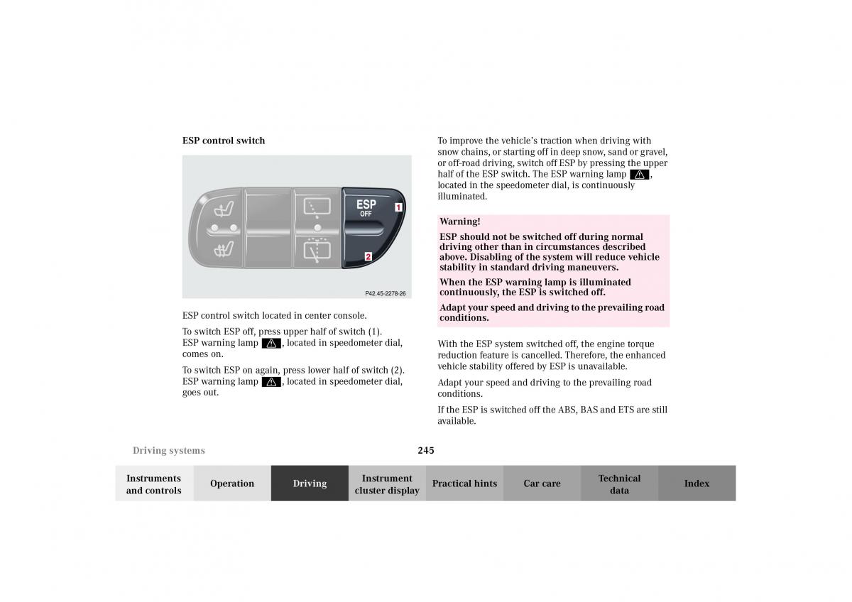 Mercedes Benz G Class W463 owners manual / page 248