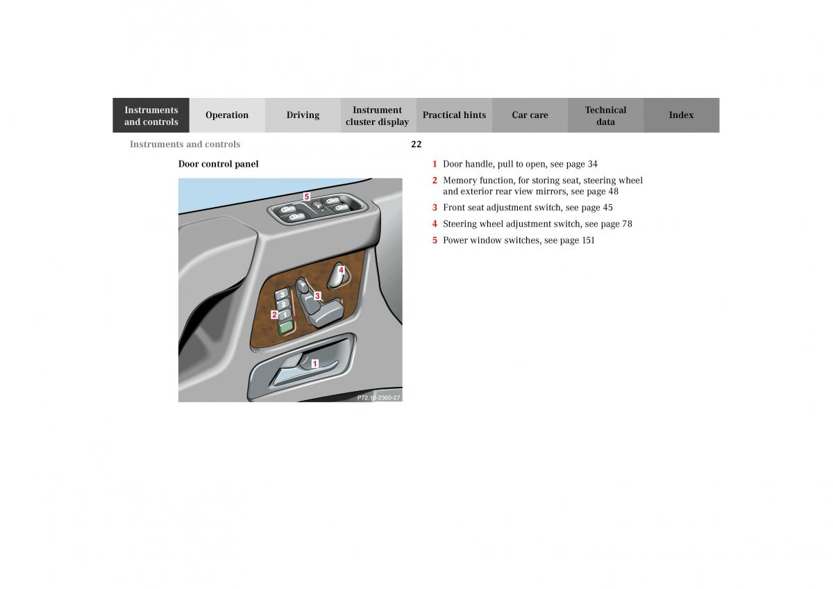 Mercedes Benz G Class W463 owners manual / page 25