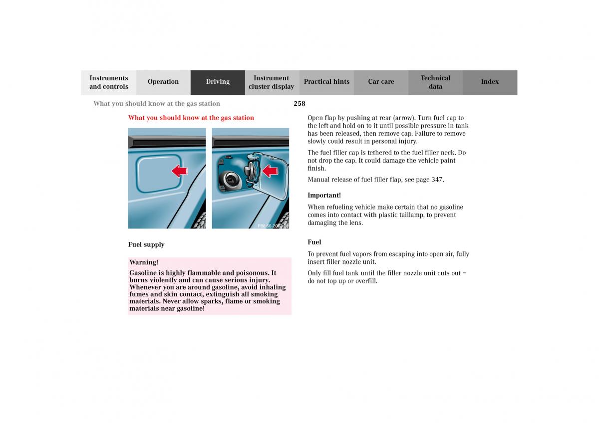 Mercedes Benz G Class W463 owners manual / page 261