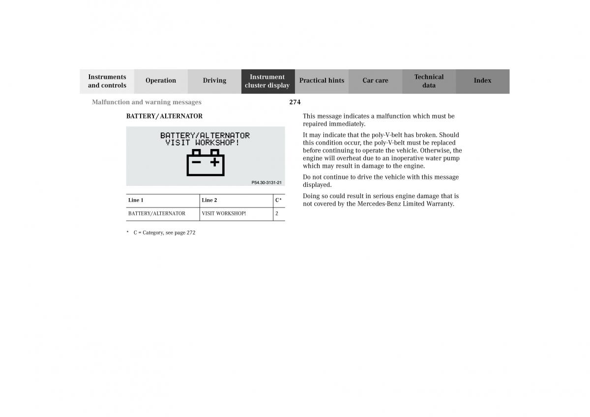 Mercedes Benz G Class W463 owners manual / page 277