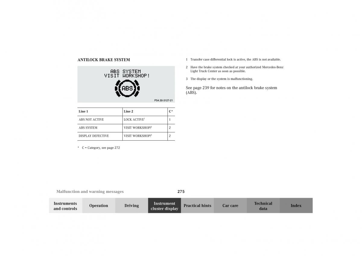 Mercedes Benz G Class W463 owners manual / page 278