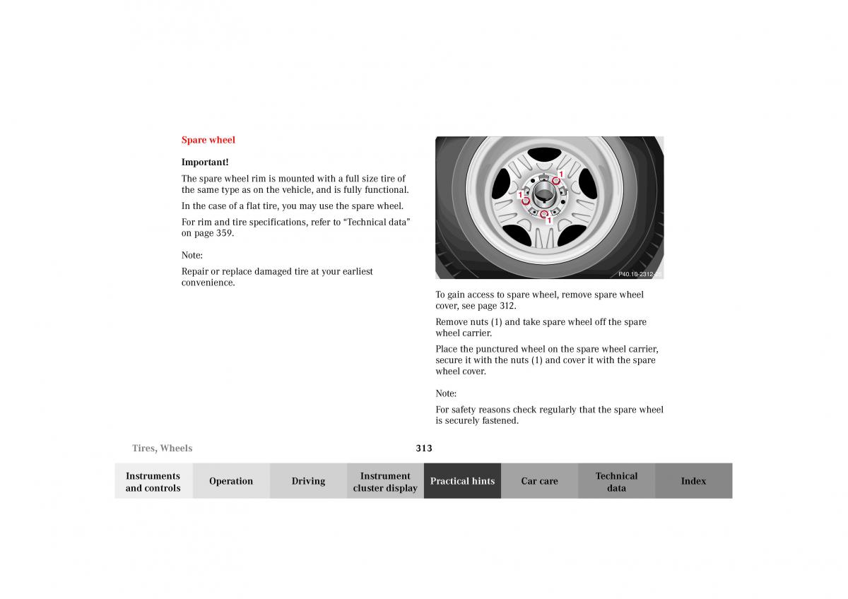 Mercedes Benz G Class W463 owners manual / page 316