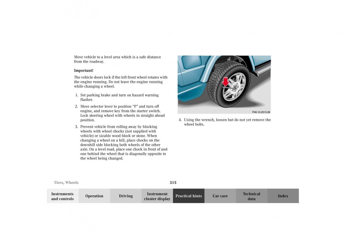 Mercedes Benz G Class W463 owners manual / page 318