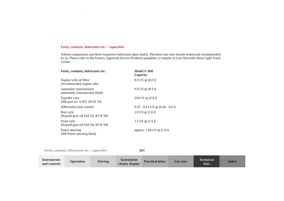 Mercedes Benz G Class W463 owners manual / page 364