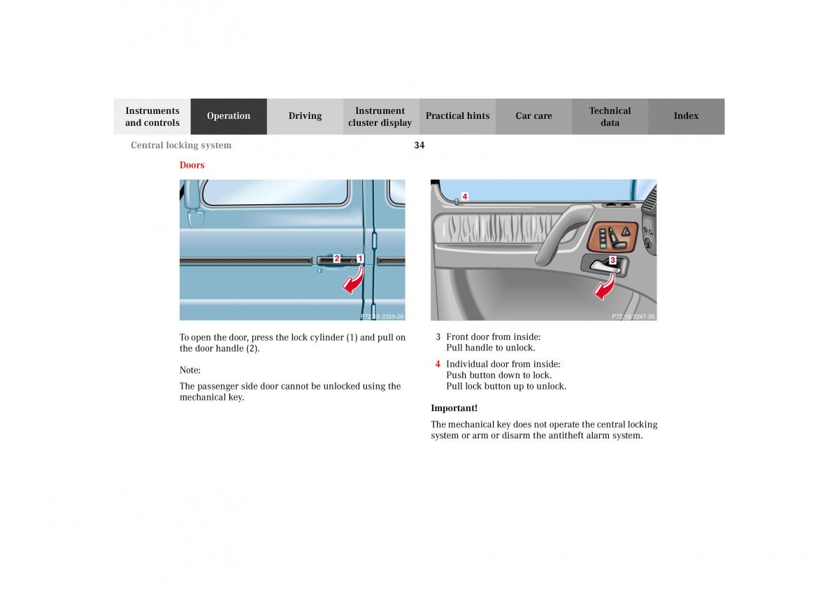 Mercedes Benz G Class W463 owners manual / page 37