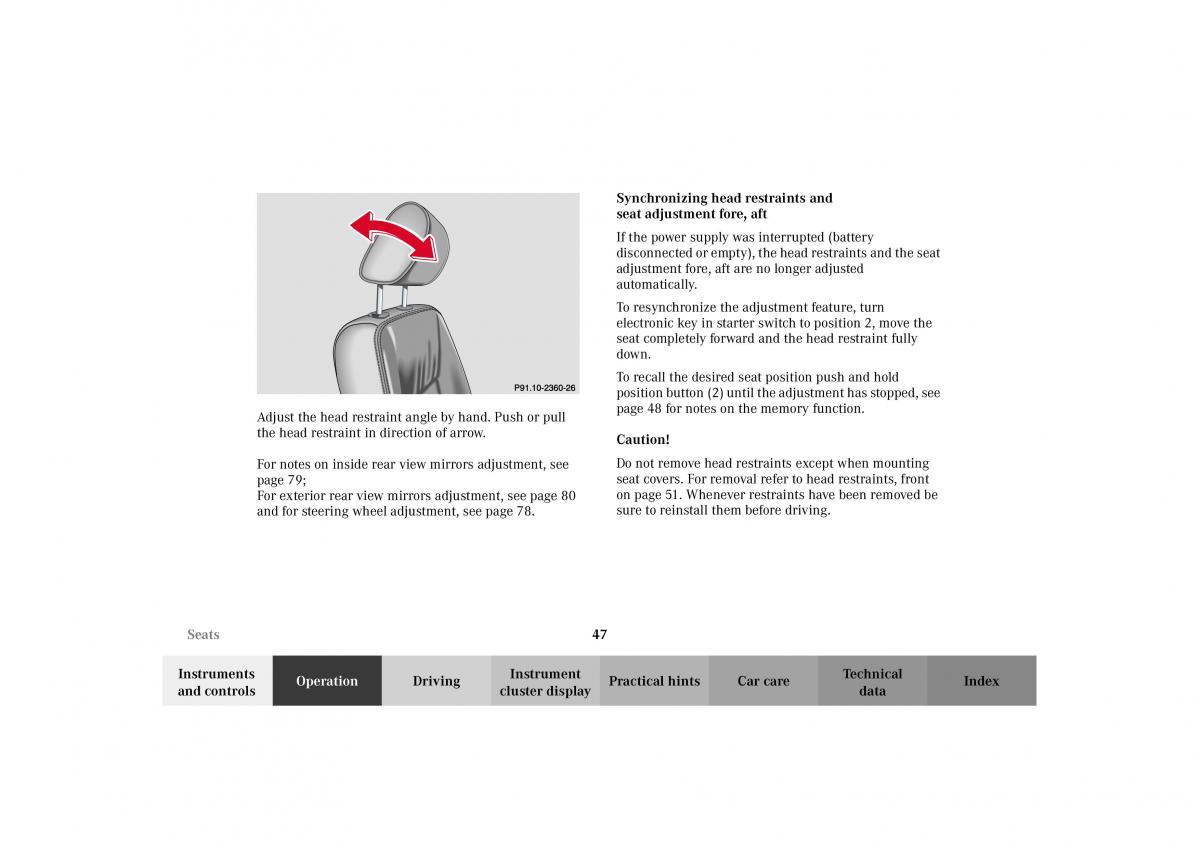 Mercedes Benz G Class W463 owners manual / page 50