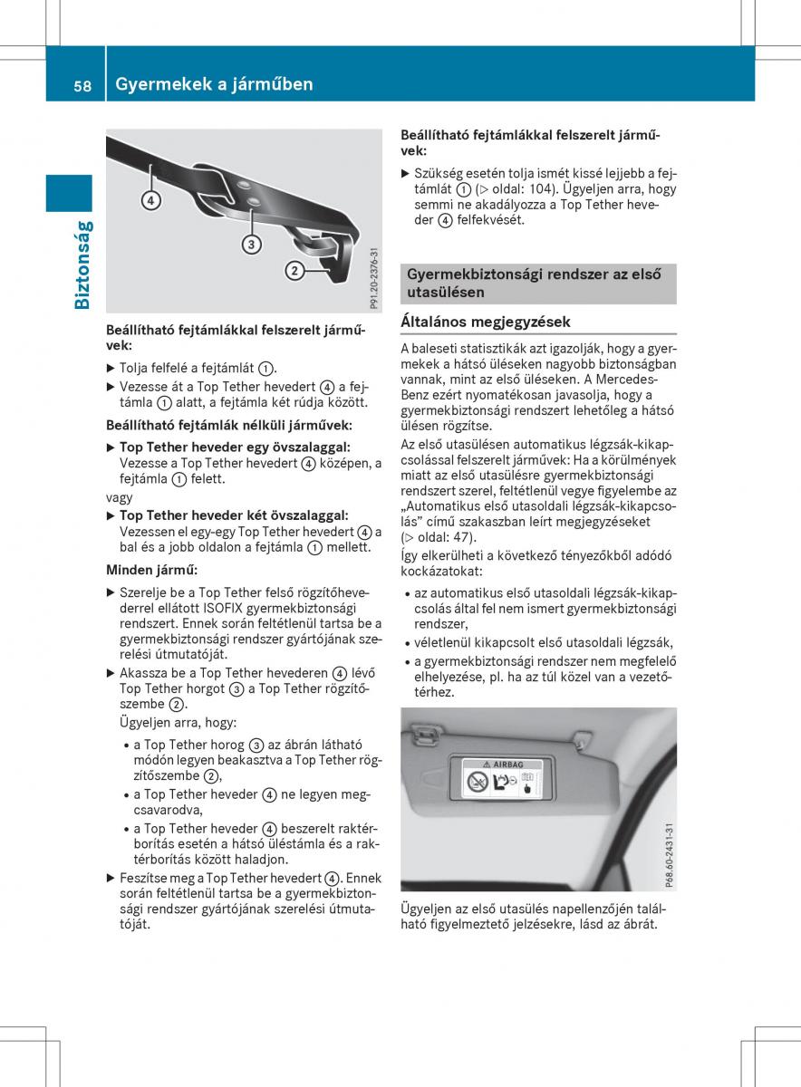 Mercedes GLA X156 kezelesi utmutato / page 58