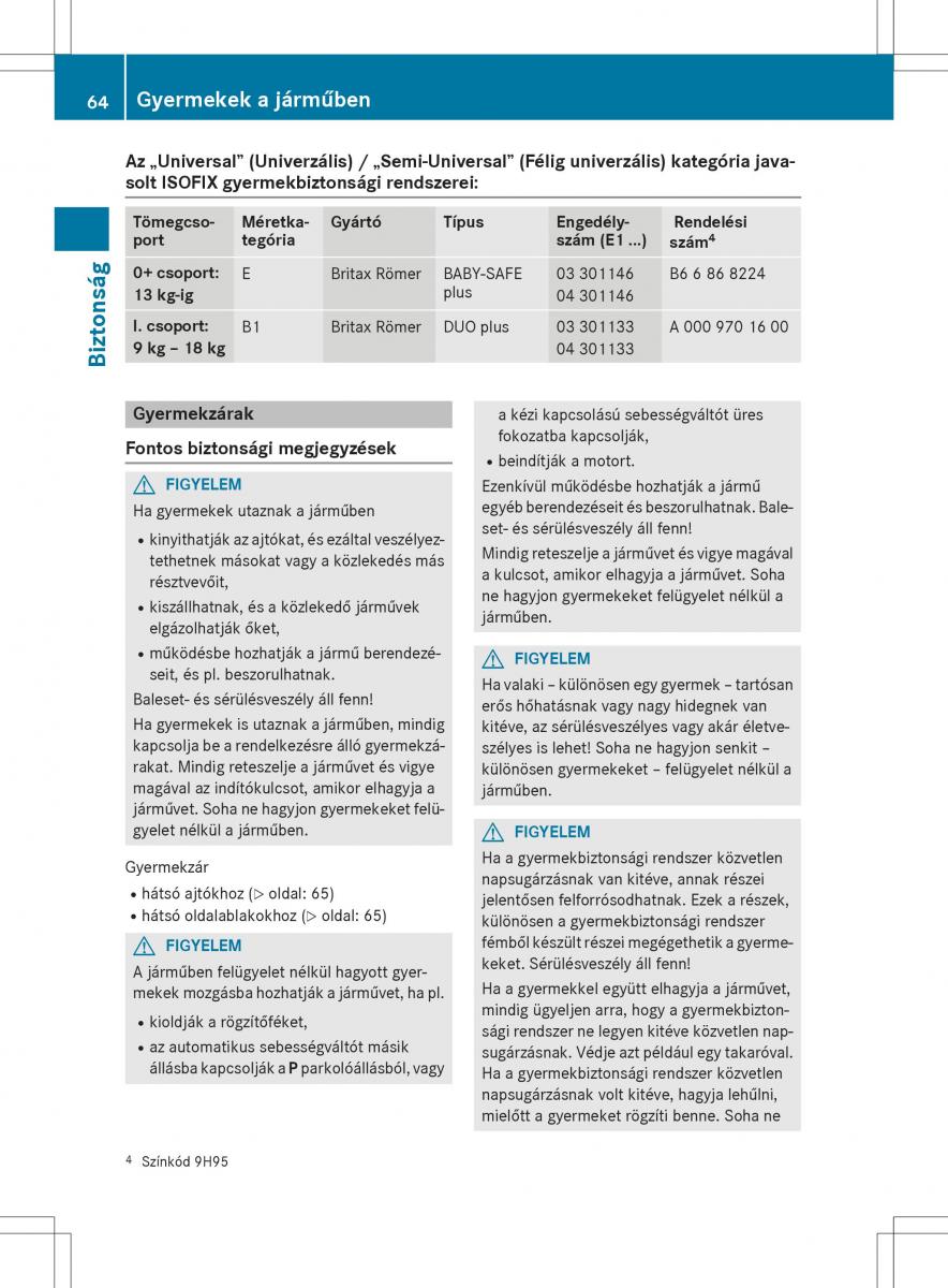 Mercedes GLA X156 kezelesi utmutato / page 64