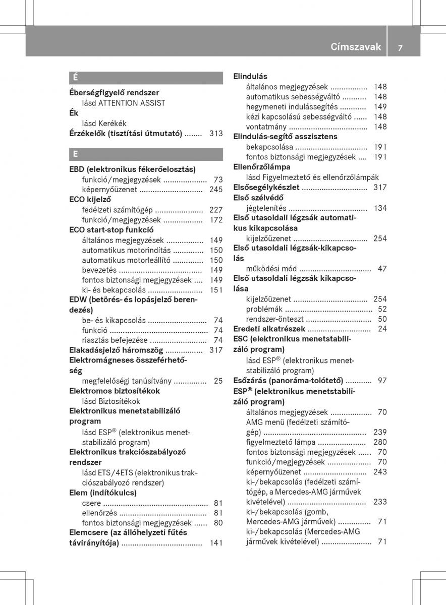 Mercedes GLA X156 kezelesi utmutato / page 7