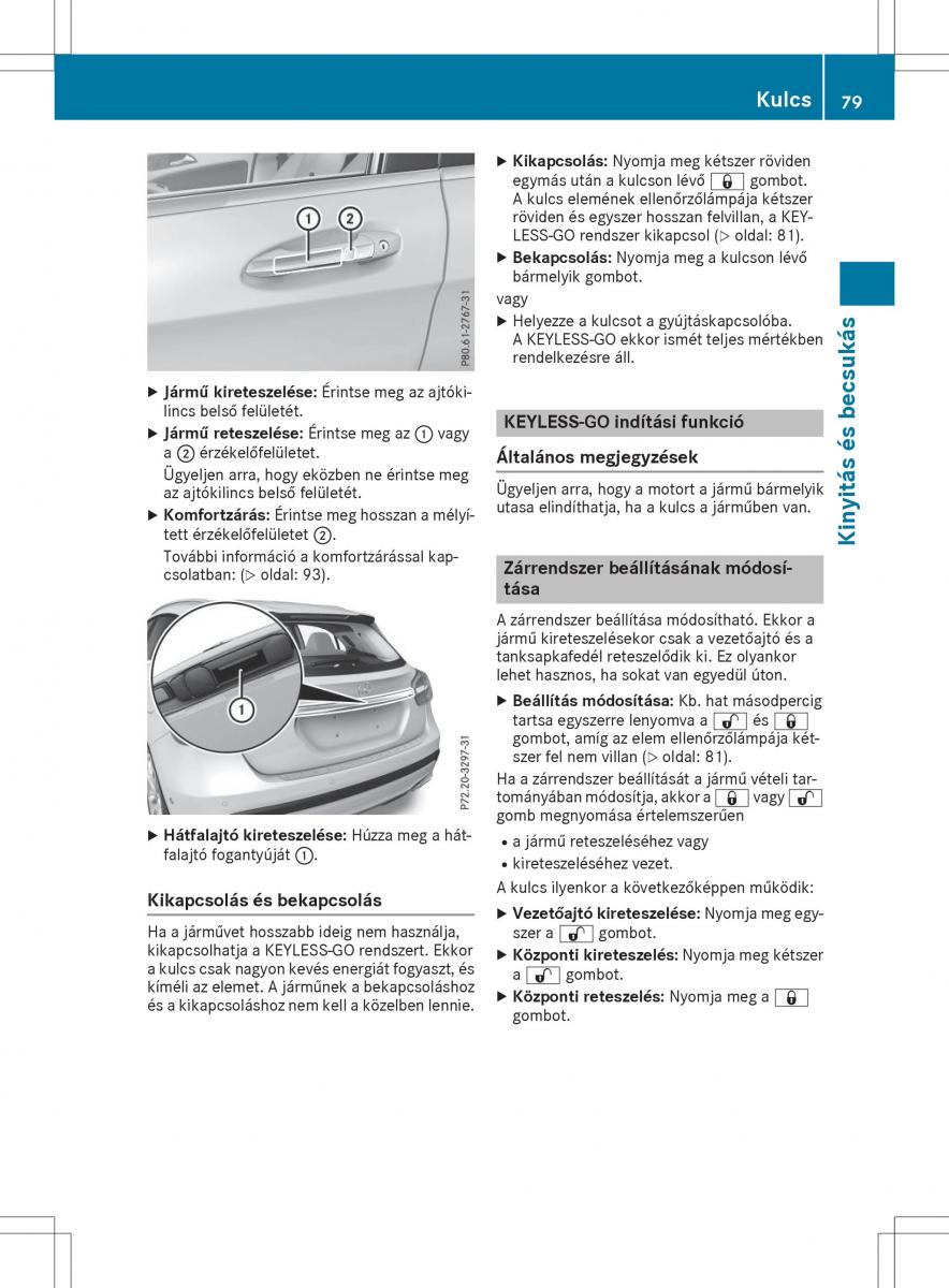 Mercedes GLA X156 kezelesi utmutato / page 79