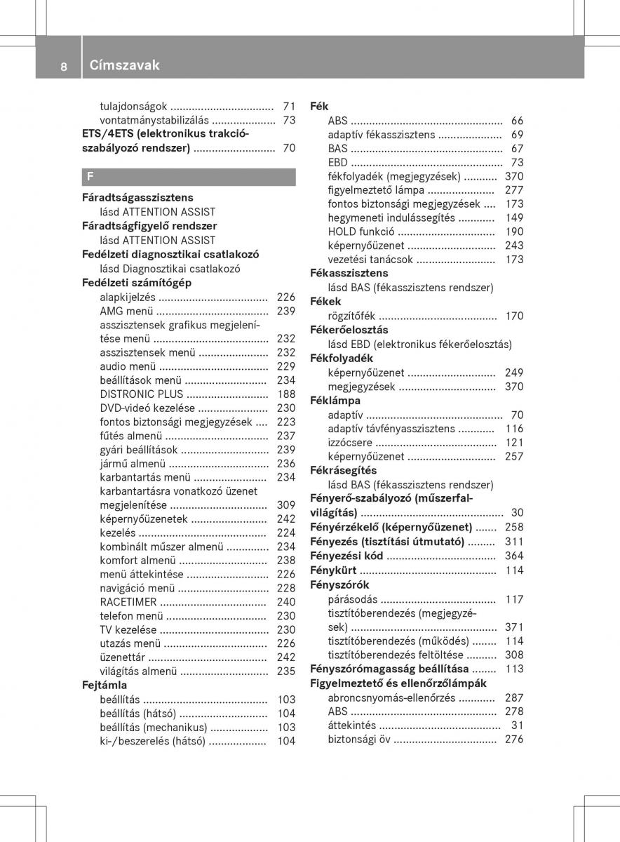 Mercedes GLA X156 kezelesi utmutato / page 8