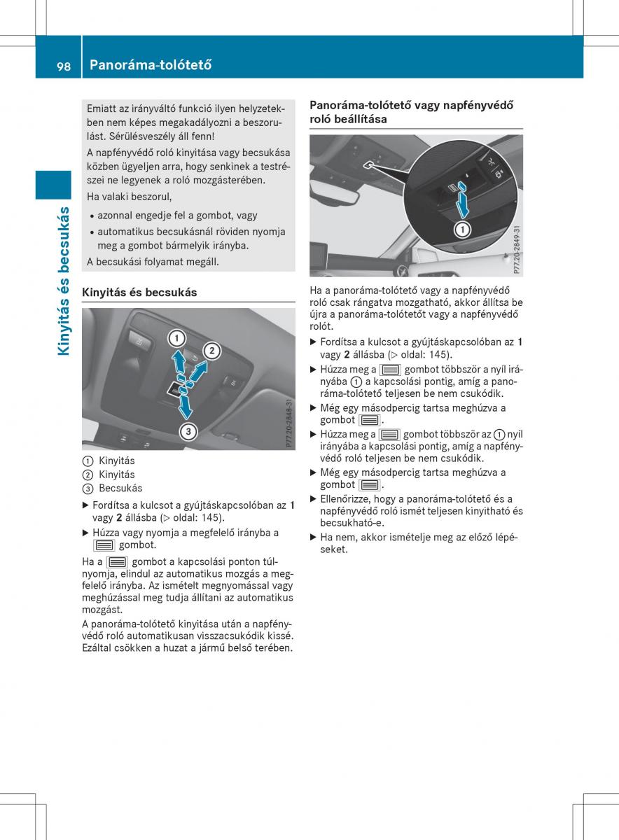 Mercedes GLA X156 kezelesi utmutato / page 98