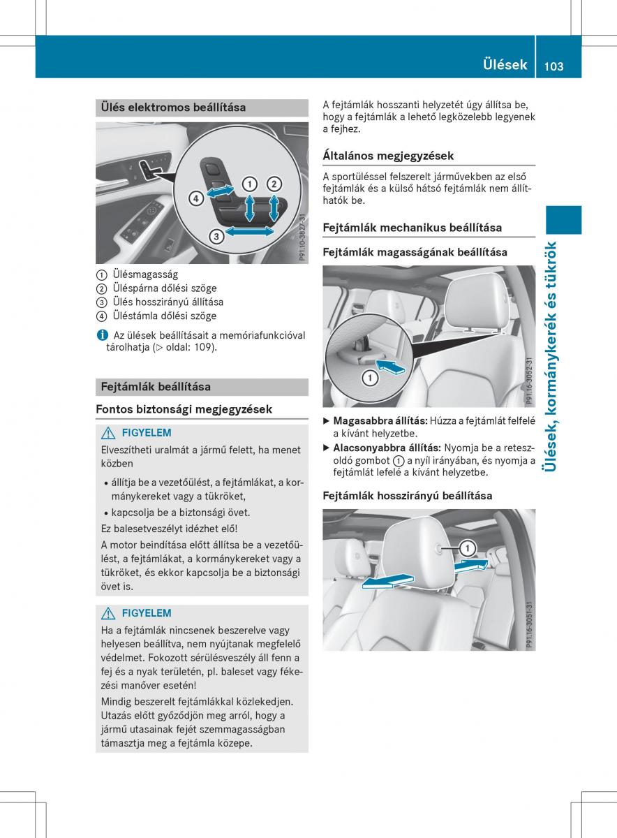 Mercedes GLA X156 kezelesi utmutato / page 103