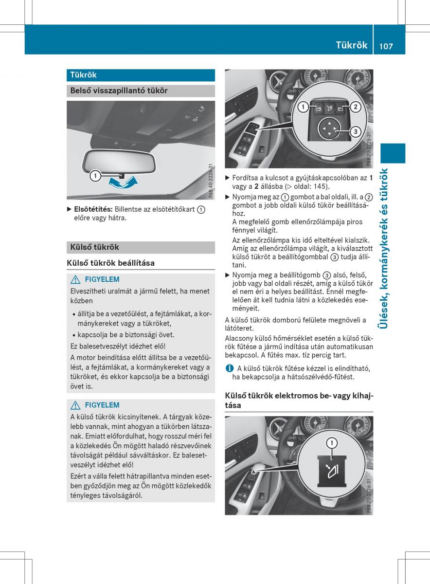 Mercedes GLA X156 kezelesi utmutato / page 107