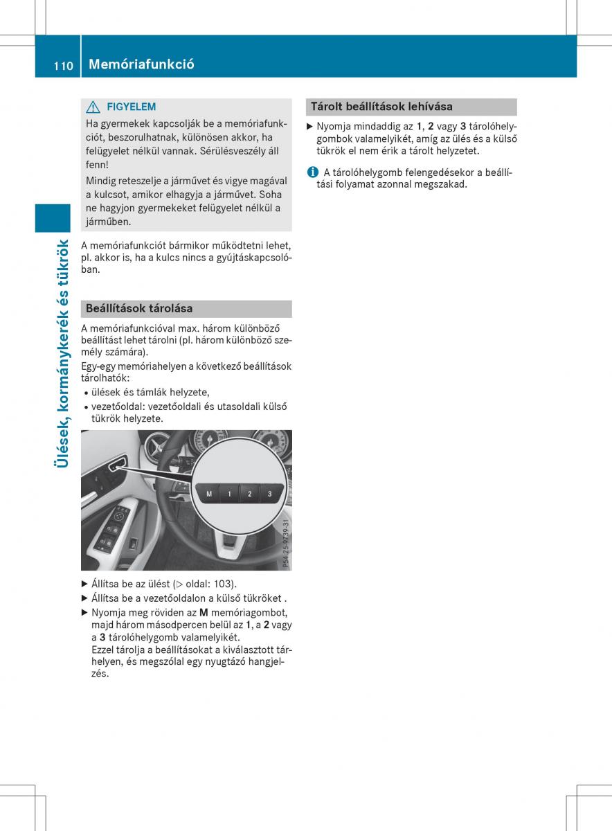 Mercedes GLA X156 kezelesi utmutato / page 110