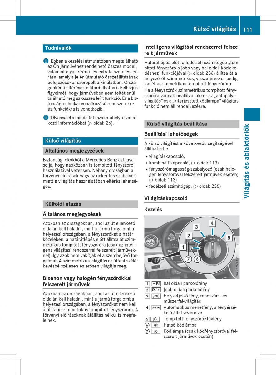 Mercedes GLA X156 kezelesi utmutato / page 111