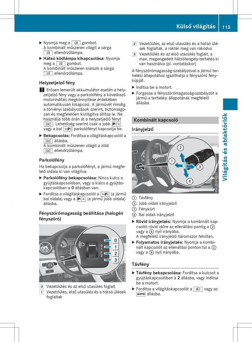 Mercedes GLA X156 kezelesi utmutato / page 113