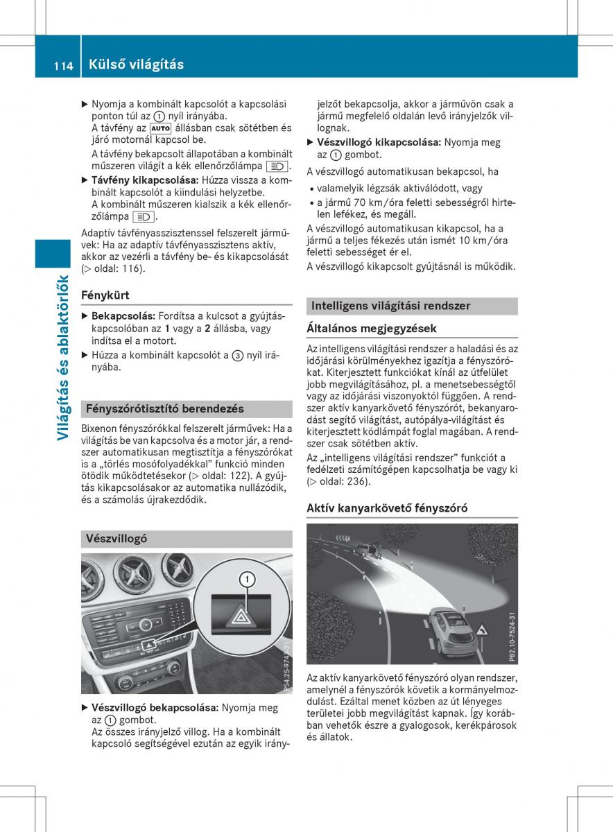 Mercedes GLA X156 kezelesi utmutato / page 114