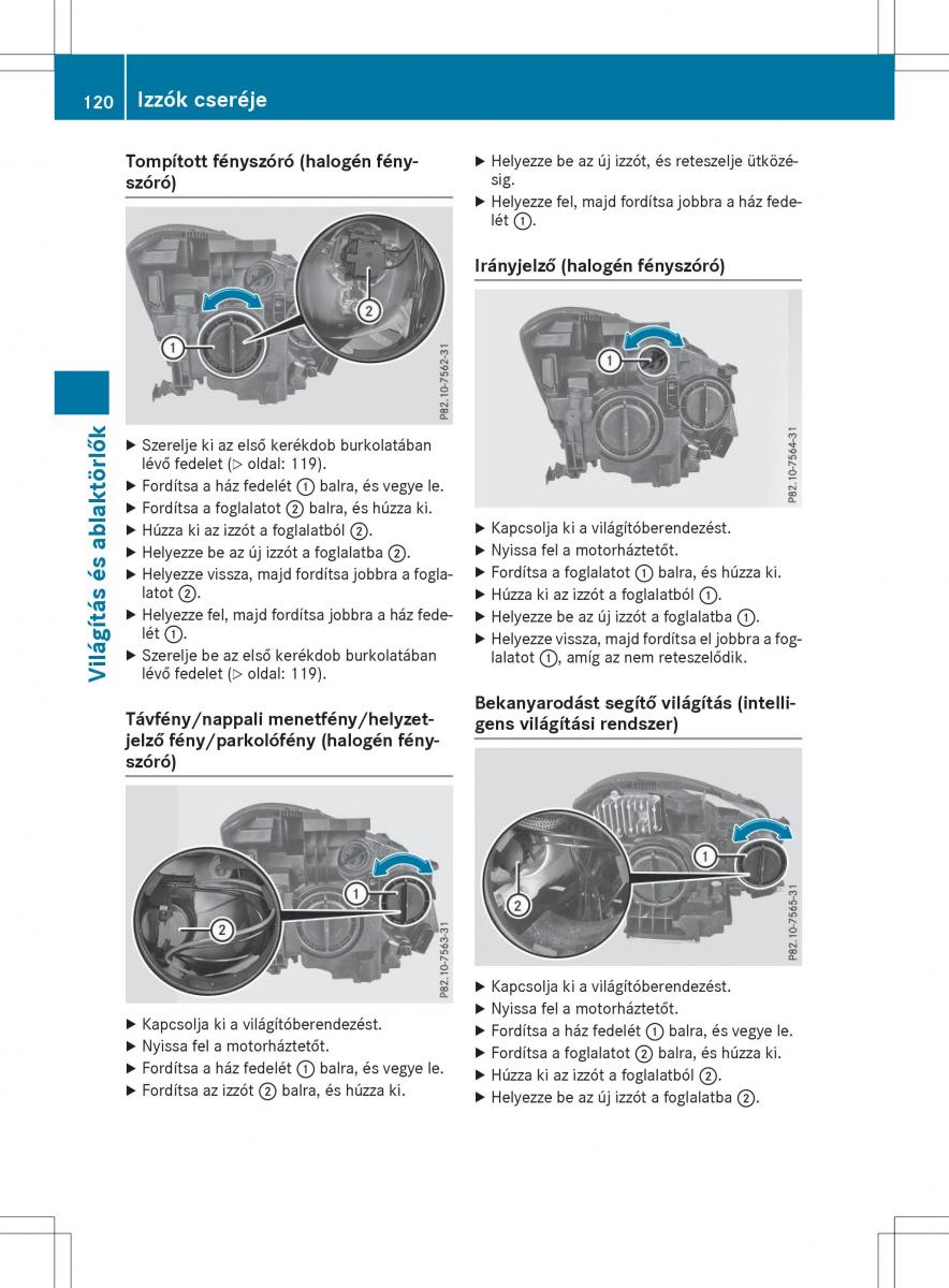 Mercedes GLA X156 kezelesi utmutato / page 120