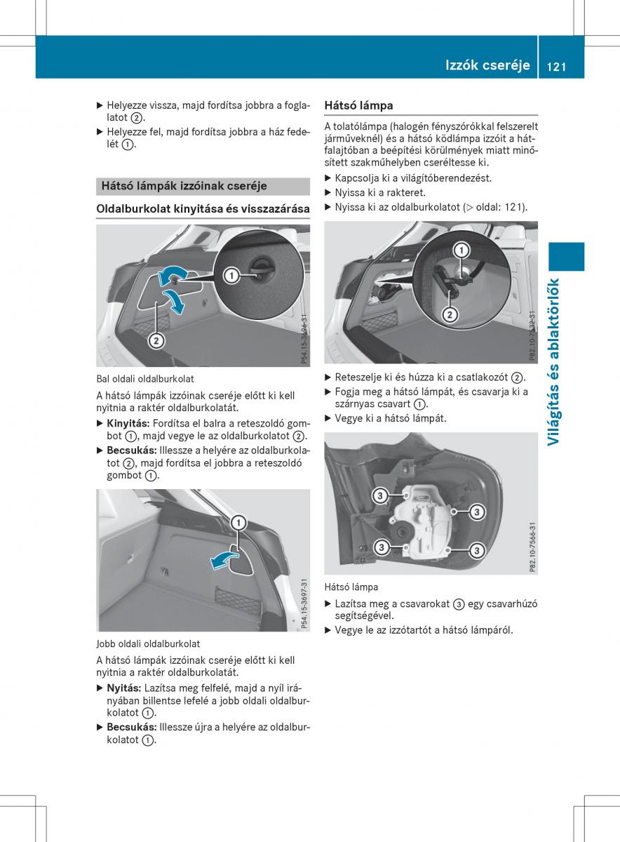 Mercedes GLA X156 kezelesi utmutato / page 121