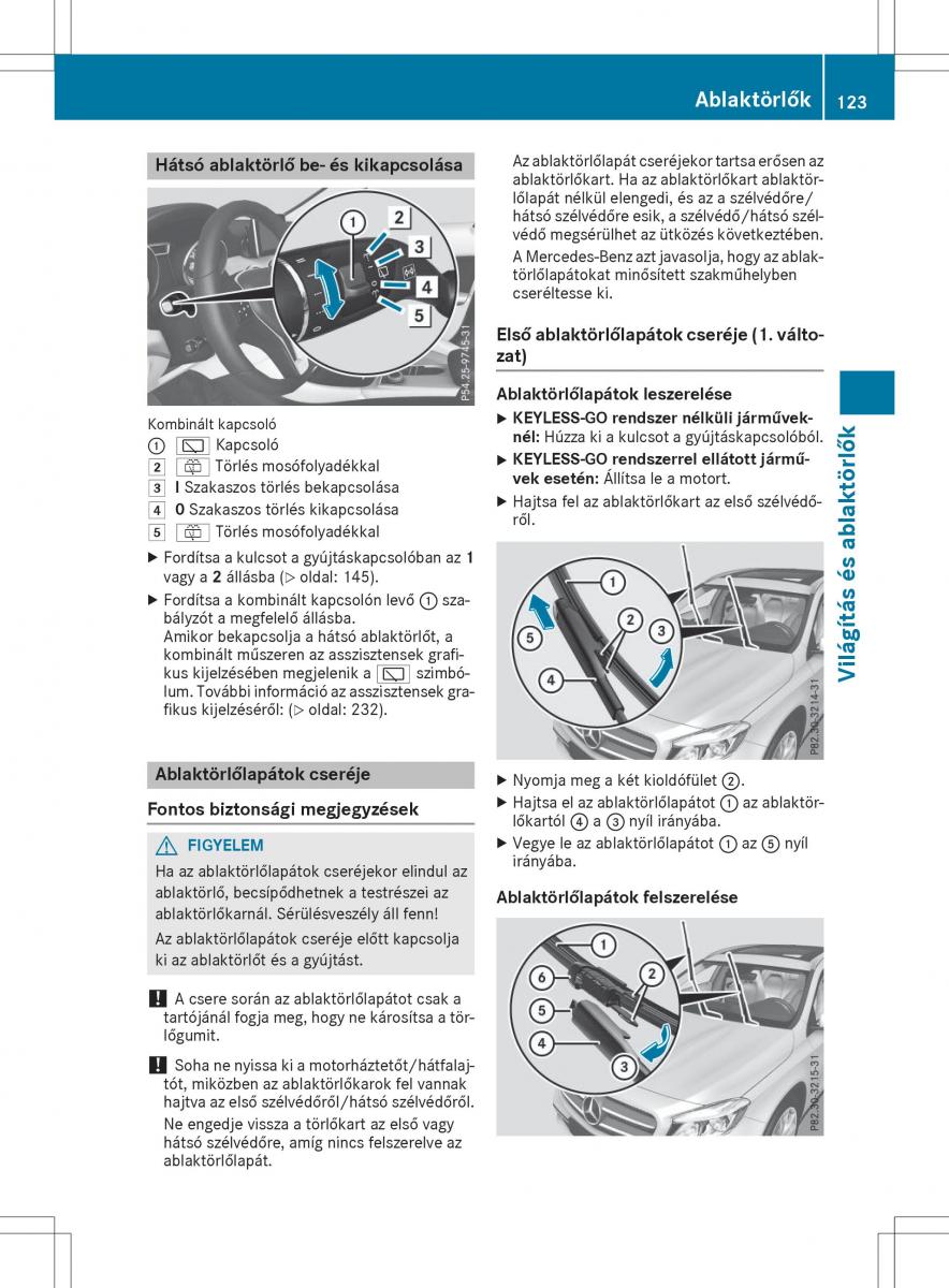 Mercedes GLA X156 kezelesi utmutato / page 123