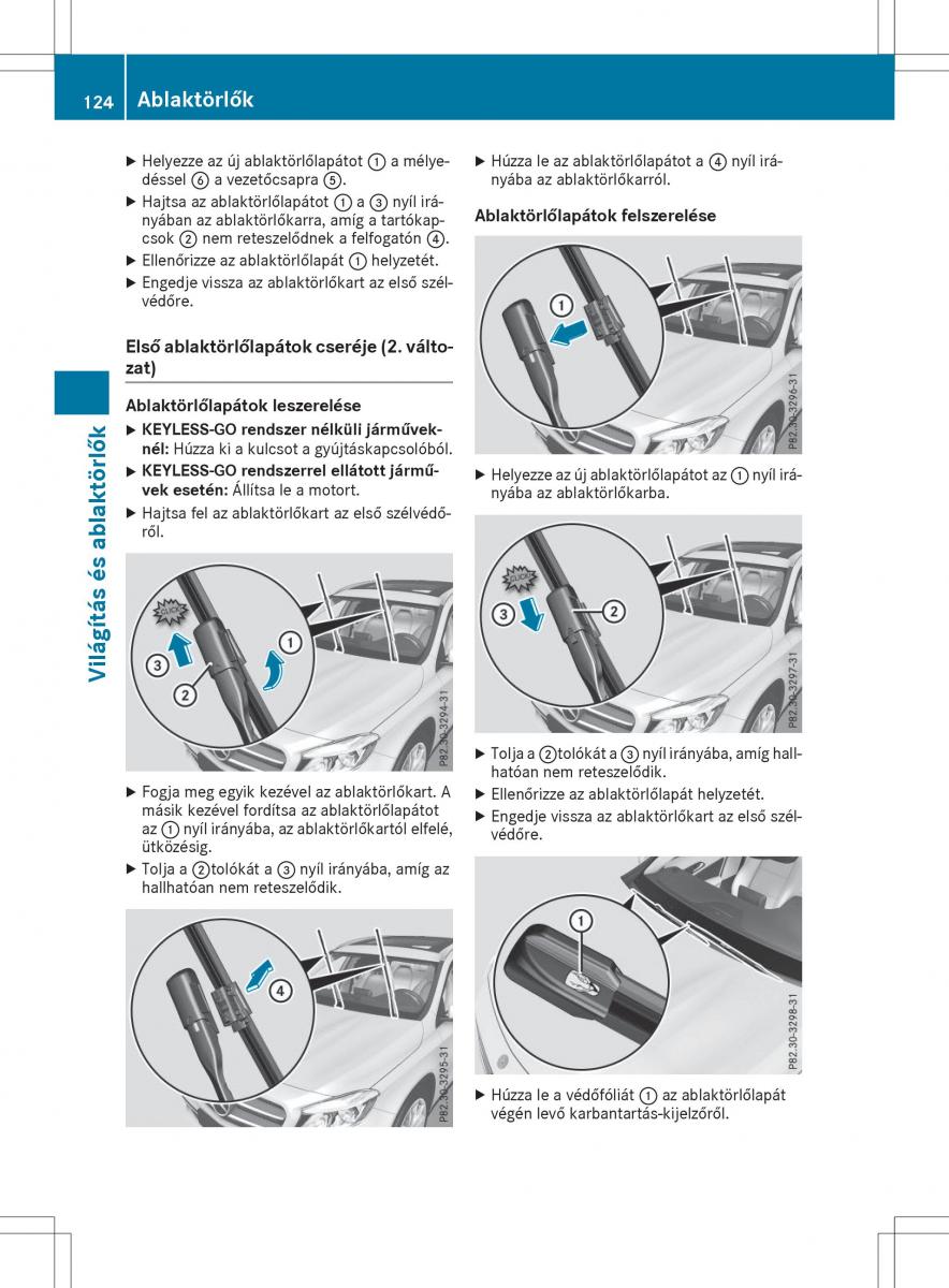 Mercedes GLA X156 kezelesi utmutato / page 124