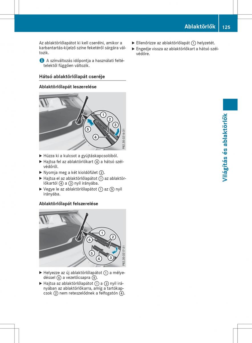 Mercedes GLA X156 kezelesi utmutato / page 125