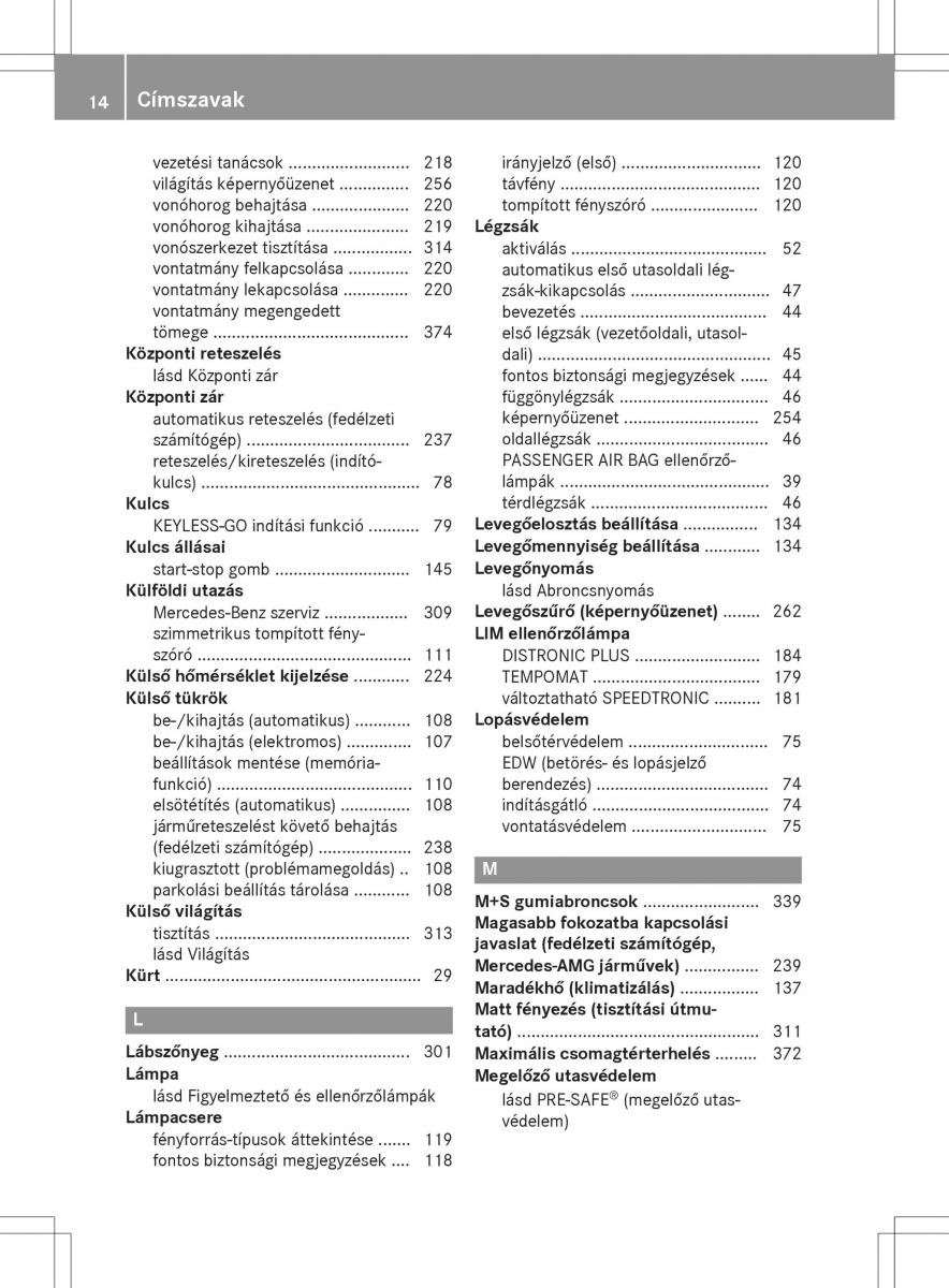 Mercedes GLA X156 kezelesi utmutato / page 14