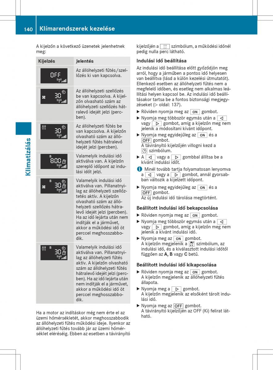 Mercedes GLA X156 kezelesi utmutato / page 140