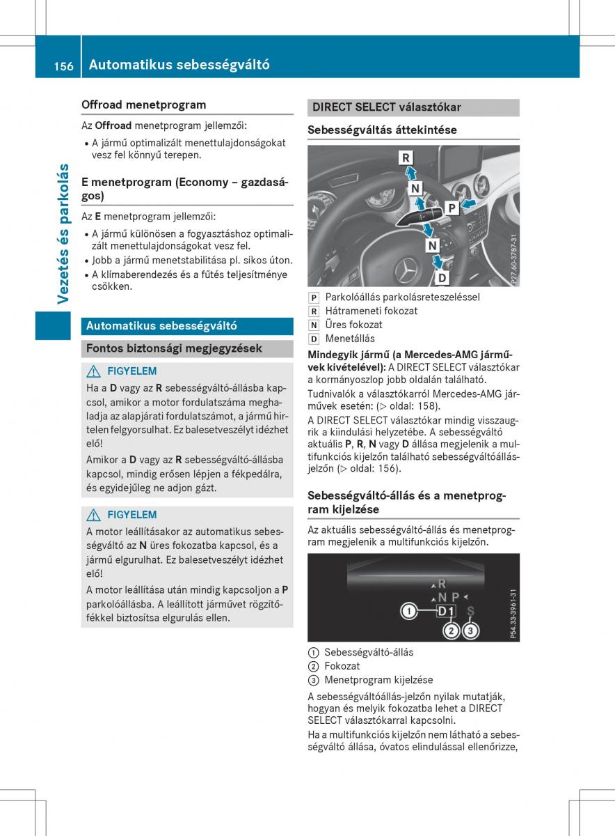 Mercedes GLA X156 kezelesi utmutato / page 156