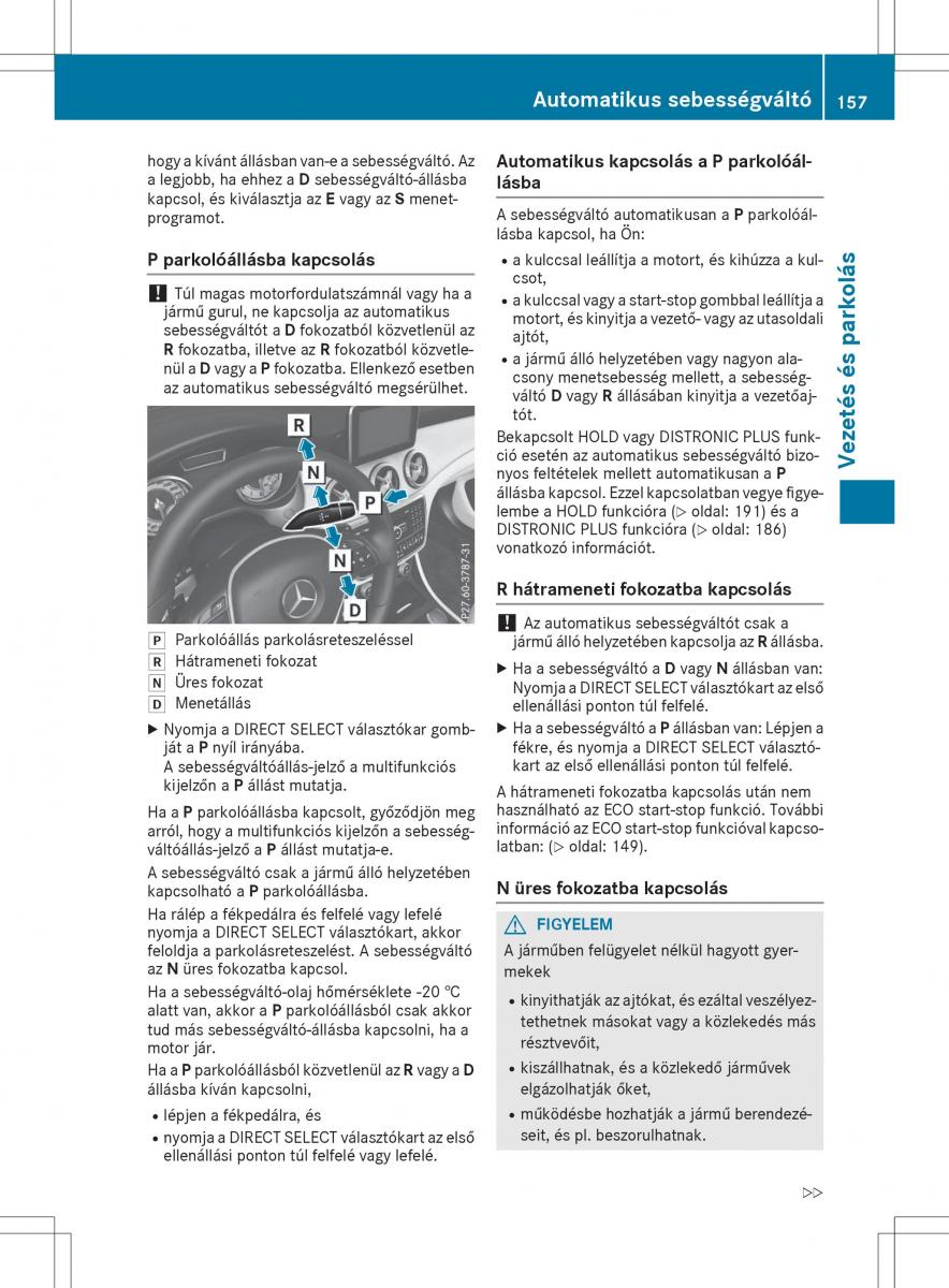 Mercedes GLA X156 kezelesi utmutato / page 157