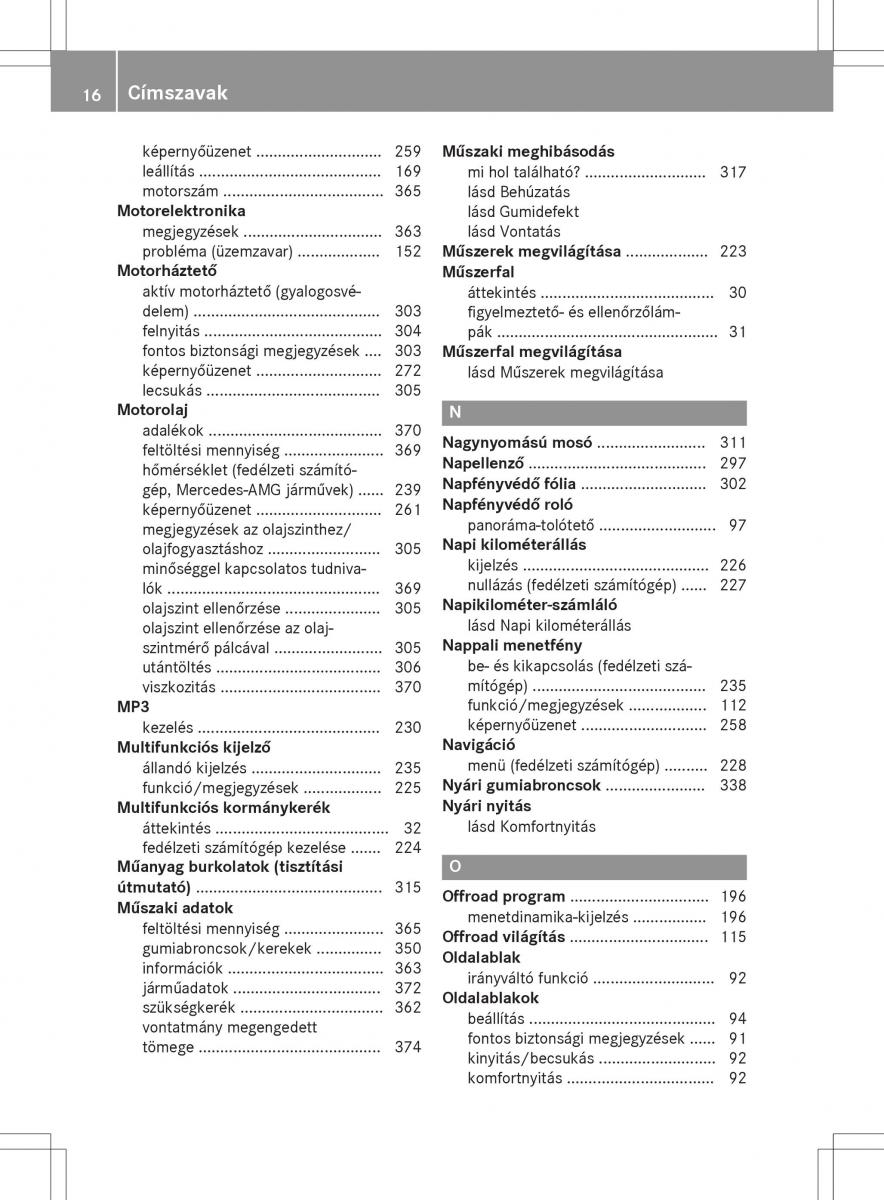 Mercedes GLA X156 kezelesi utmutato / page 16