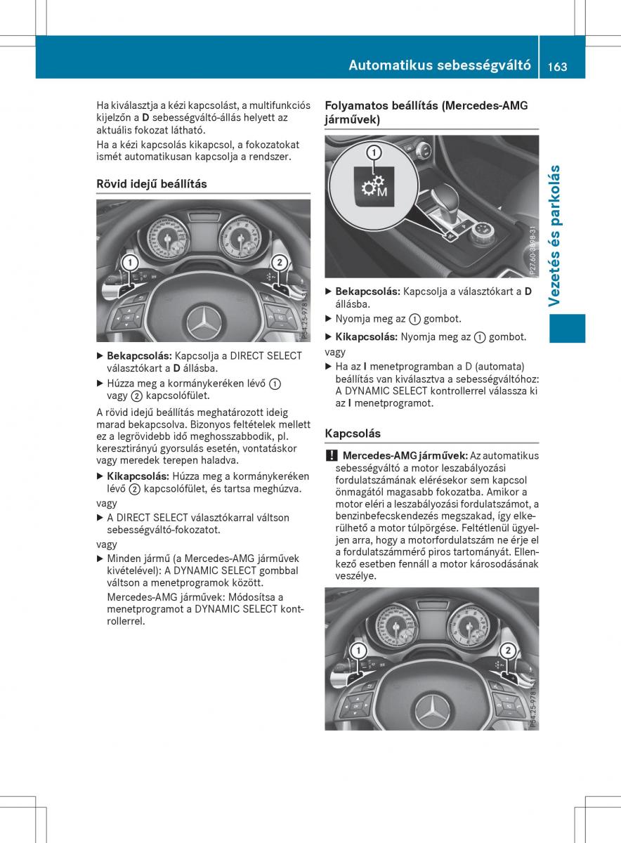 Mercedes GLA X156 kezelesi utmutato / page 163