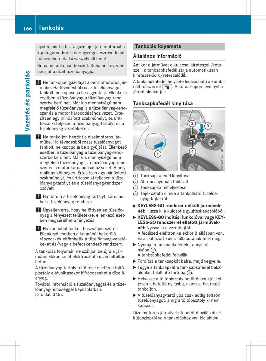 Mercedes GLA X156 kezelesi utmutato / page 166