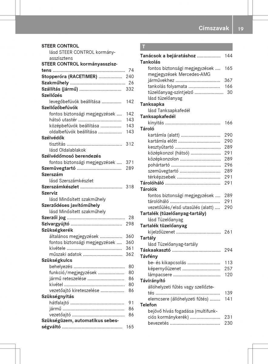 Mercedes GLA X156 kezelesi utmutato / page 19