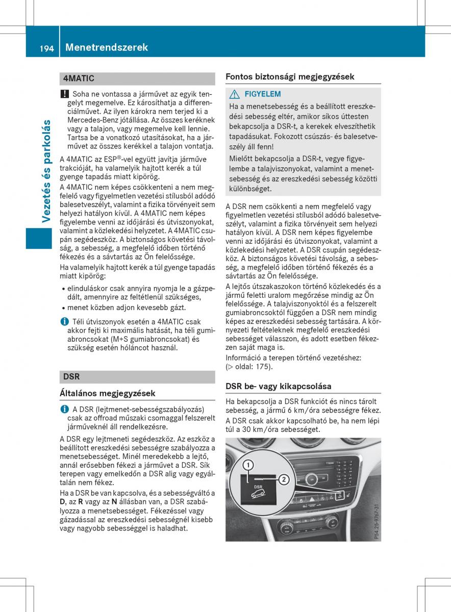 Mercedes GLA X156 kezelesi utmutato / page 194