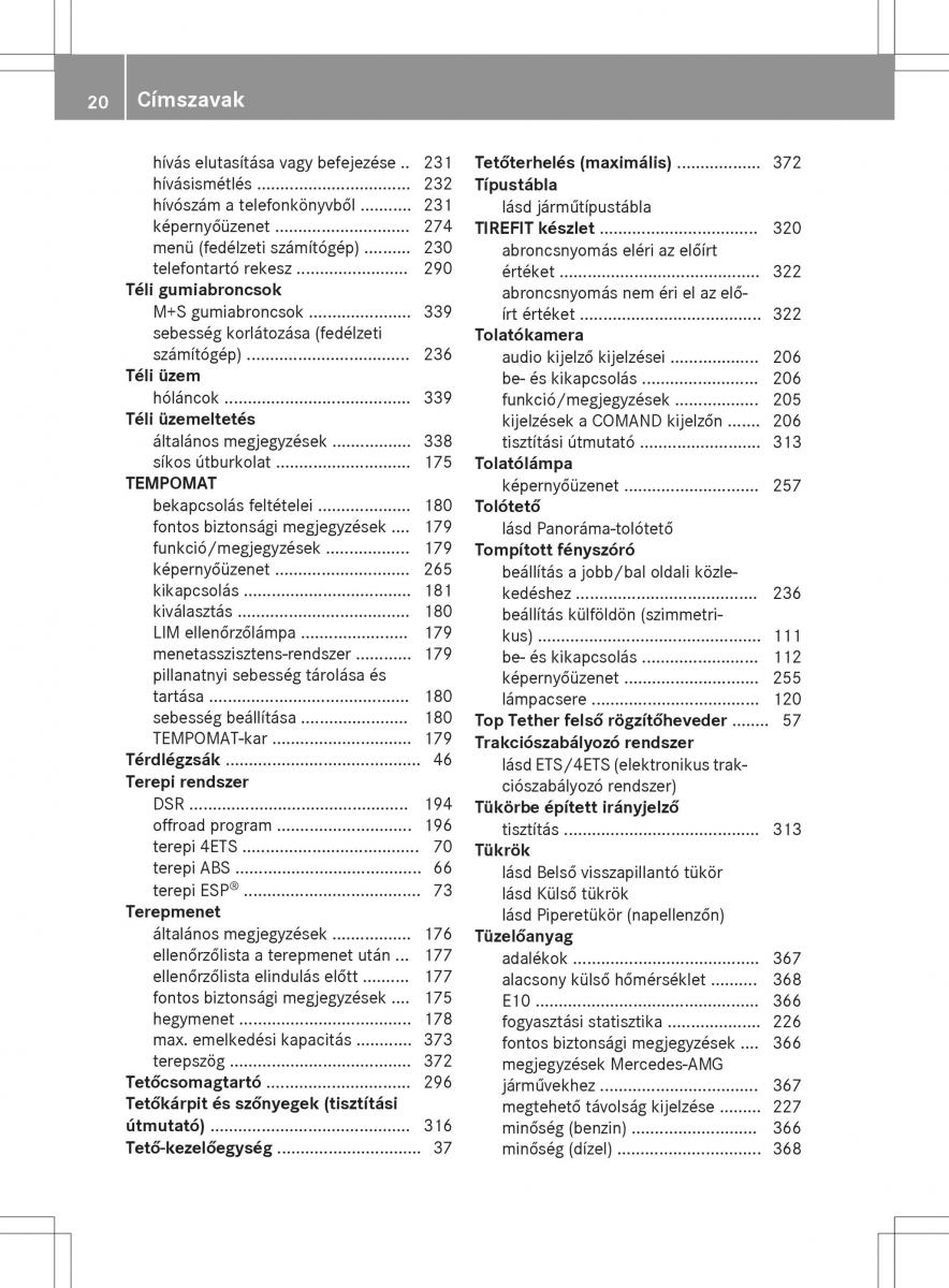 Mercedes GLA X156 kezelesi utmutato / page 20