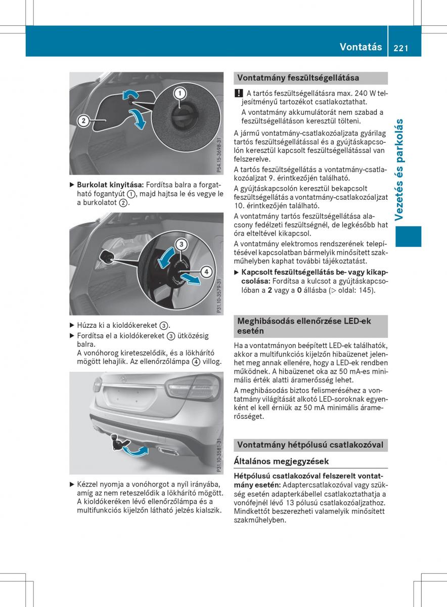 Mercedes GLA X156 kezelesi utmutato / page 221