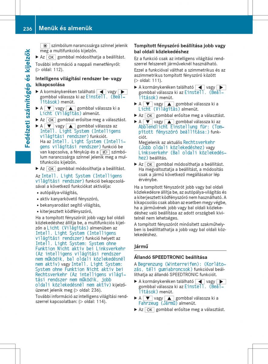 Mercedes GLA X156 kezelesi utmutato / page 236