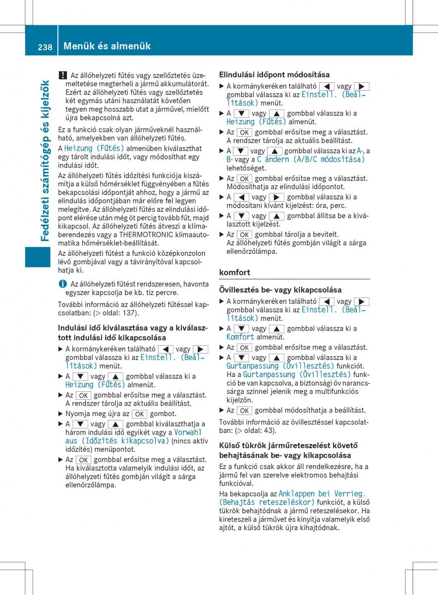 Mercedes GLA X156 kezelesi utmutato / page 238