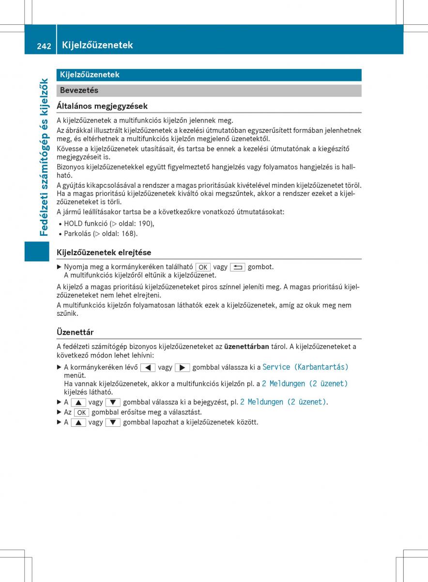 Mercedes GLA X156 kezelesi utmutato / page 242