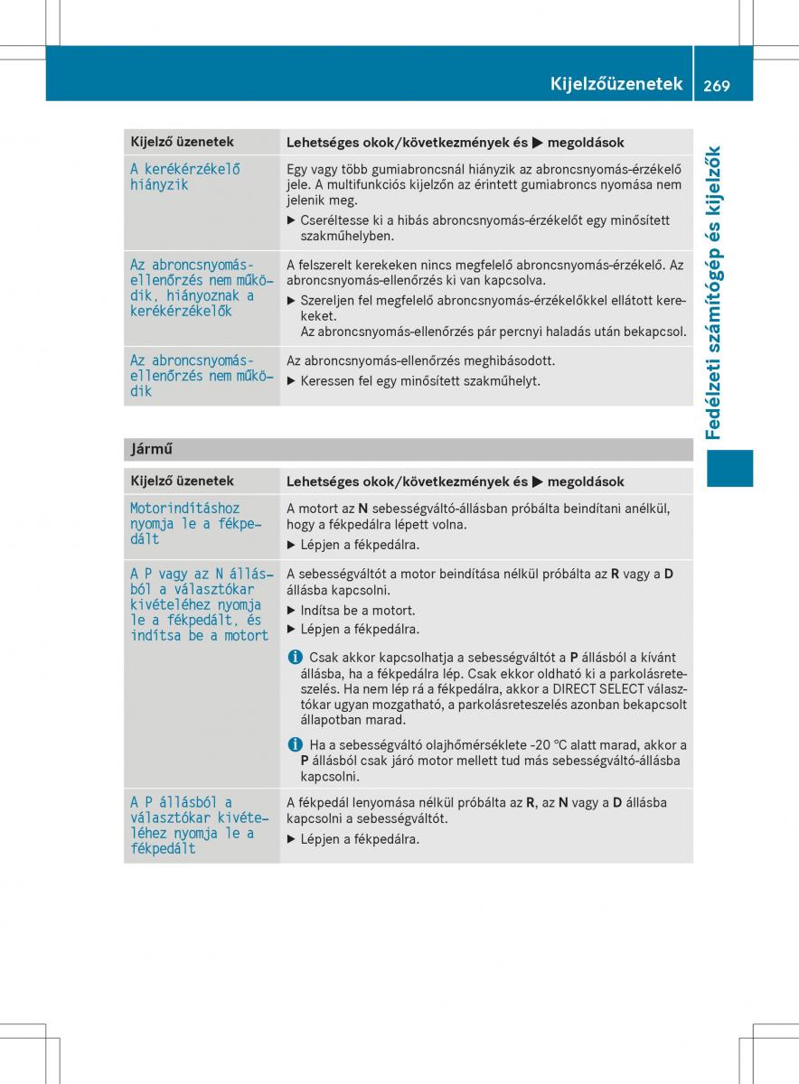 Mercedes GLA X156 kezelesi utmutato / page 269