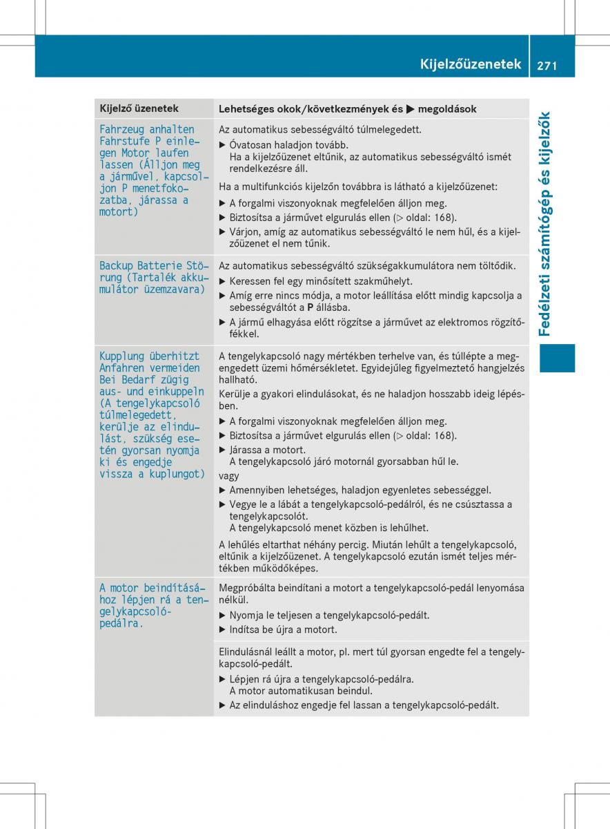 Mercedes GLA X156 kezelesi utmutato / page 271