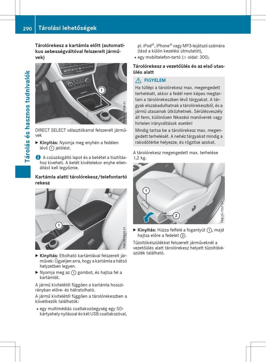 Mercedes GLA X156 kezelesi utmutato / page 290