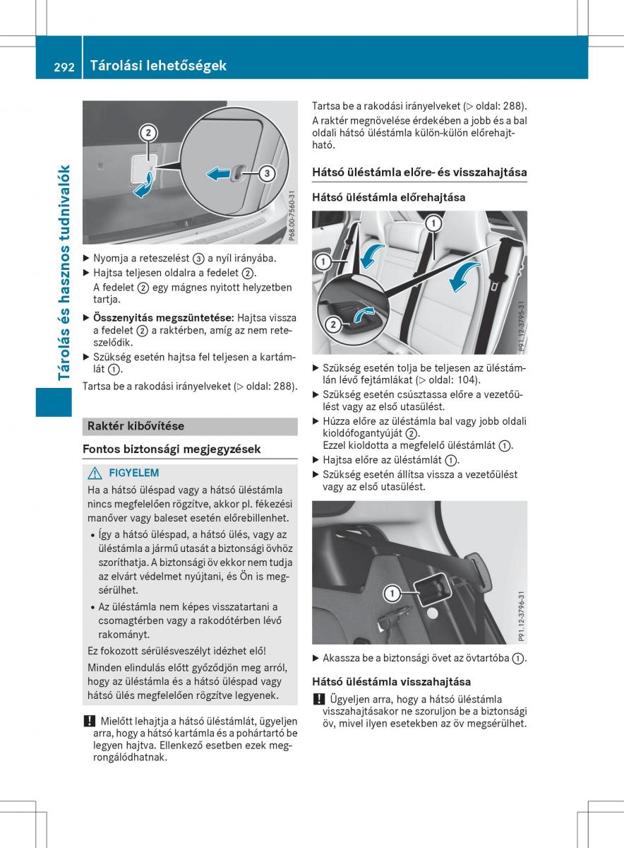 Mercedes GLA X156 kezelesi utmutato / page 292