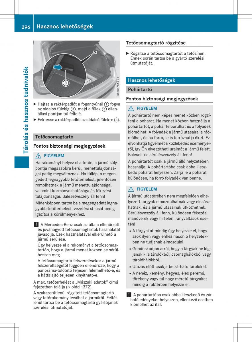 Mercedes GLA X156 kezelesi utmutato / page 296