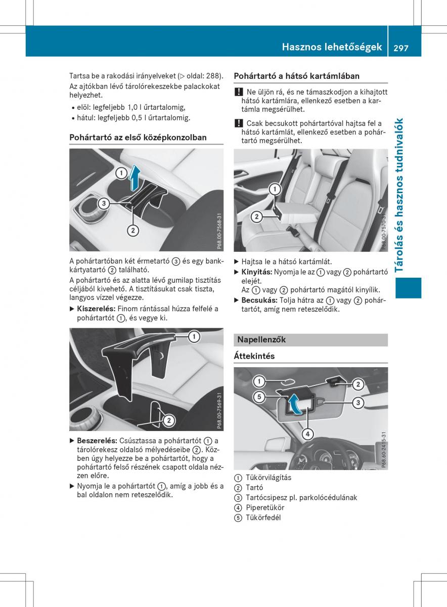 Mercedes GLA X156 kezelesi utmutato / page 297